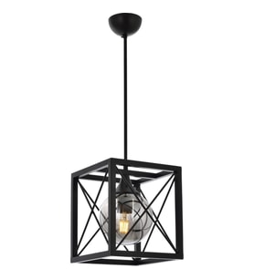 AVONNI AV-60127-1BSY Siyah Boyalı Modern Avize E27 Metal Cam 25x25cm