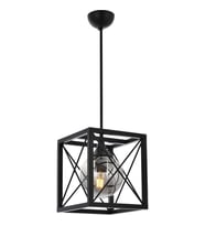AVONNI AV-60127-1BSY Siyah Boyalı Modern Avize E27 Metal Cam 25x25cm