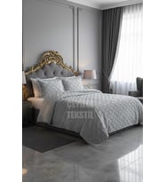 Çift Kişilik Yatak Örtüsü Gri 3 Parça Yatak Örtüsü Bedspread