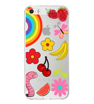 PrintiFy Apple  iPhone 5 ile Uyumlu 1mm Slim Fit Water Color 5 Baskılı Şeffaf  Kılıf