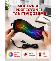 Rgb Kayar Yazılı Led Reklam Ekranı - Usb Bağlantılı Esnek Tasarım