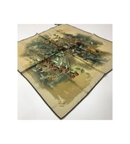 Leopar Desen Black Seri Twill Eşarp Eşarp Askısı ile Birlikte 90x90 cm Bej Yeşil