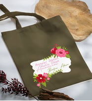 BK Gift Kişiye Özel İsimli Anneler Günü Tasarımlı Haki Kumaş Bez Çanta, Baskılı Omuz Çantası, Alışveriş Çantası, Anneler Günü Hediyesi, Anneye Hediye-6