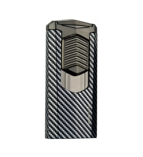 Quantoro 3 Torch Pürmüz Siyah-Karbon Metal Puro Çakmağı - TRZ1007