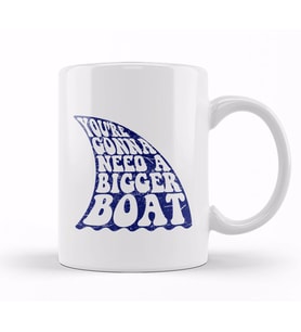 Jaws Inspired Bigger Boat Quote Kupa Bardak Porselen