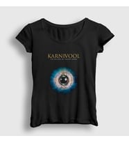Presmono Kadın Siyah Sound Awake Karnivool T-Shirt 467238tt