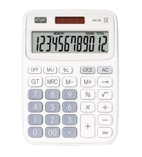 KRAF 12 HANE MASAÜSTÜ HESAP MAKİNESİ HM-185 WT BEYAZ
