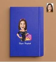 Kişiye Özel Kadın Model 13x21 Mavi Defter-50
