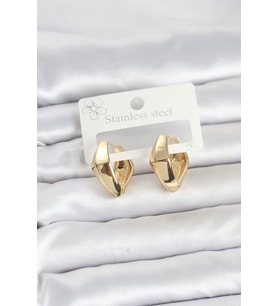 316L Çelik Gold Renk Elmas Model Halka Kadın Küpe TJ-BKP11855