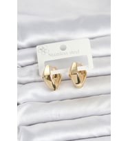 316L Çelik Gold Renk Elmas Model Halka Kadın Küpe TJ-BKP11855