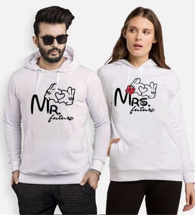 Tshirthane Mr. Mrs. Future Sevgili Kombinleri Kapüşonlu Kombini (Tek Ürün Fiyatıdır.)