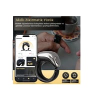 Weslamic Akıllı Zikirmatik Yüzük (FATİH) Tesbih Yüzük Qibla Bulucu Namaz Hatırlatıcı Yüzük - Gümüş 5 Halkal