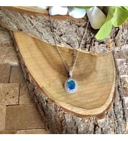 Aqua Marin Taşlı Anturaj Kolye (Karışık)