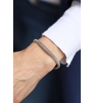 14 Ayar Altın Beyaz Hasır Bileklik