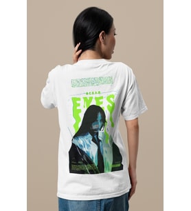 Tasarım Billie Eilish Ocean Eyes Sırt Baskılı Unisex Oversize Şarkıcı Tişört