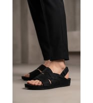 Elit MYSSS264-038 Erkek Düz Sandalet Siyah