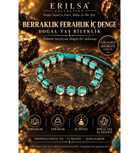 Sertifikalı Berraklık Ferahlık İç Denge Odaklanma Doğal Taş Bileklik - Turkuaz Termal Kuvars