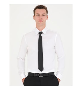 Pierre Cardin Erkek Beyaz Slim Fit Uzun Kollu Basic Gömlek 50277147-VR013