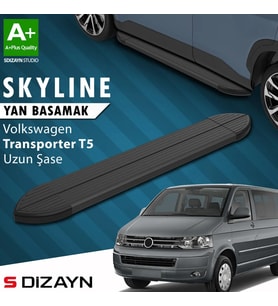 S-Dizayn VW Transporter T5 Uzun Şase Skyline Siyah Yan Basamak 253 Cm 2003-2015 A+ Kalite