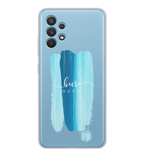 Samsung Mavi Make-up Brush Tasarımlı Şeffaf Telefon Kılıfı