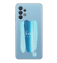 Samsung Mavi Make-up Brush Tasarımlı Şeffaf Telefon Kılıfı