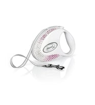 Flexi Glam M Beden Beyaz 5MT Şerit Tasma