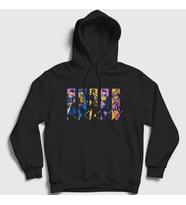 Presmono Unisex Siyah Family Anime Jojo Kapüşonlu Sweatshirt 320610tt