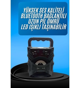 LED'li Bluetooth Hoparlör Ses cihazı Taşınabilir Yüksek Ses Kaliteli Radyo Özelliği