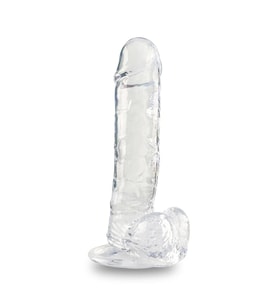 MYST COLOR Dildo Realistik Jel Dokuda Ultra Yumuşak Şeffaf Yapay Penis 22 CM