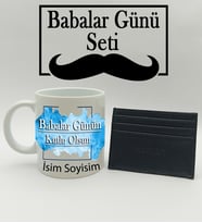 Babalar Gününe Kişiye Özel Kupa & Kartlık Hediye Seti