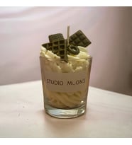 Studio Moon's Çikolata Kokulu, Çikolatalı Cupcake Mum %100 Doğal Soya Wax Mumu