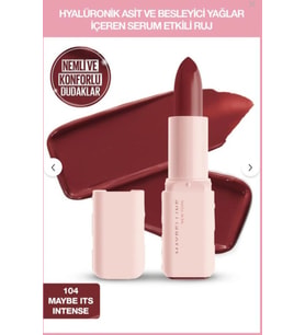 Maybelline New York Serum Etkili Hyalüronik Asit ve Besleyici Yağ İçeren Ruj - 104 Maybe It's Intense