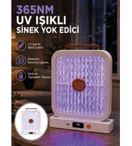 UV LED'li Şarj Edilebilir Sinek Yok Edici Elektrikli Lamba Beyaz