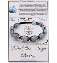 Sertifikalı AAA+ Kalite Doğal Mavi Kalsedon Sakin Zihin Huzur Bilekliği