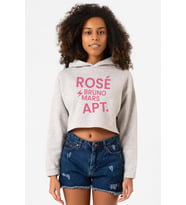 Grimelanj BLACKPINK ROSE BRUNO MARS APT Kadın Crop Kapşonlu