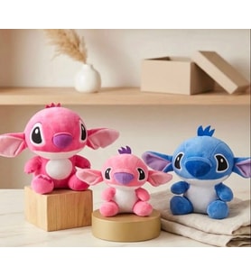 Stitch Tarzı Peluş Anahtarlık Oyuncak – Sevimli Mavi ve Pembe Stitch Karakteri Yumuşak Peluş Çanta Süsü