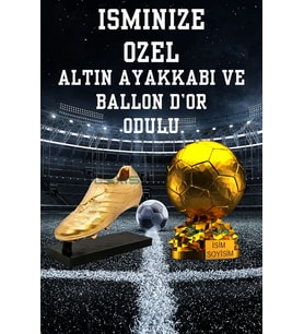 FLEXIS WE MAKE IT POSSIBLE FOR YOU İSME ÖZEL BALLON DOR VE ALTIN AYAKKABI ÖDÜL KUPASI