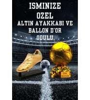 FLEXIS WE MAKE IT POSSIBLE FOR YOU İSME ÖZEL BALLON DOR VE ALTIN AYAKKABI ÖDÜL KUPASI