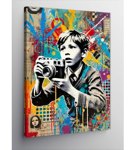 Kanvas Tablo Fotoğraf Çeken Çocuk