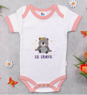 BK Kids Be Brave Tasarımlı Pembe Bebek Body Zıbın-1