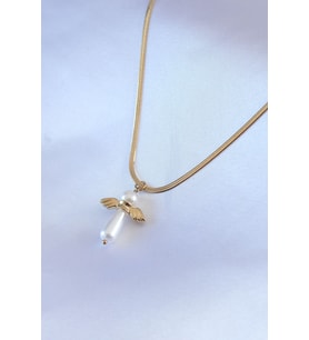 316L Çelik Gold Renk İtalyan Zincir Model Piyon Figür Kadın Kolye 5886 - ETC9030-5528