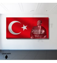 Panoramik Kanvas Makam Panosu Atatürk Sözleri Benim naçiz vücudum elbet bir gün toprak olacaktır.
