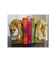 2 Adet Dekoratif Kübik Geometrik Tasarım At Kitap Tutucu Biblo