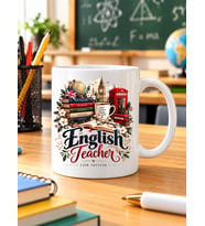 Kişiye Özel İngilizce Öğretmeni Kupası English Teacher İsimli Öğretmenler Günü Hediyesi