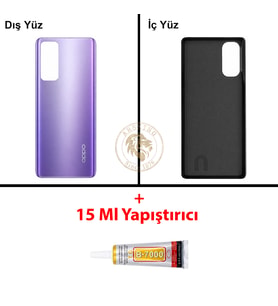 Oppo KAPAK Yapıştırıcı Reno 4 Mor Yapıştırıcı B-7000 Yapıştırıcı Arka Kapak Arka Cam Batarya Kapağı Lazer Kesim Kapak Pil Kapağı Back Cover