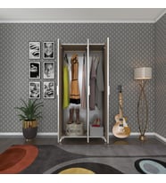 Kenzlife gardırop 3 kapaklı kapılı menekşe 168*80*42 crd ayaklı gardolap dolap (Karışık)