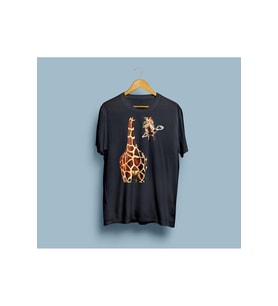 Oversize Zürafa Tasarım Unisex T-shirt