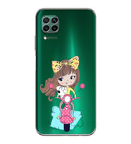 Huawei P40 Lite Uyumlu Kamera korumalı Kapak Vespagirl Tasarımlı  Şeffaf Kılıf