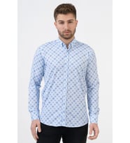 White Stone Barcelona G2311 Pamuklu Likralı Regular Fit Gömlek Desenli