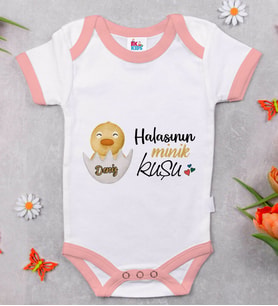 BK Kids Kişiye Özel Pembe Bebek Body Zıbın - Model 79